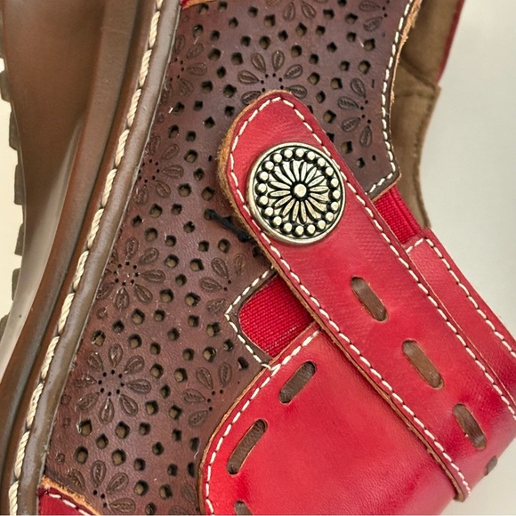 L'ATISTE by Spring Step Rokas leather size 8 Red and Brown Clogs Art to wear - Picture 7 of 12